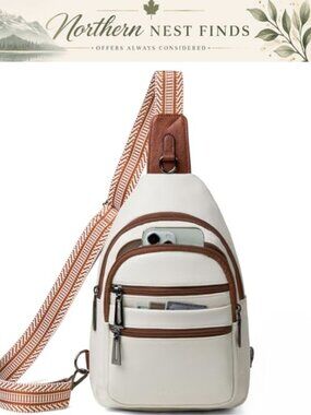 Sling Bag Crossbody Fanny Pack Vegan Leather Travel for Women Men